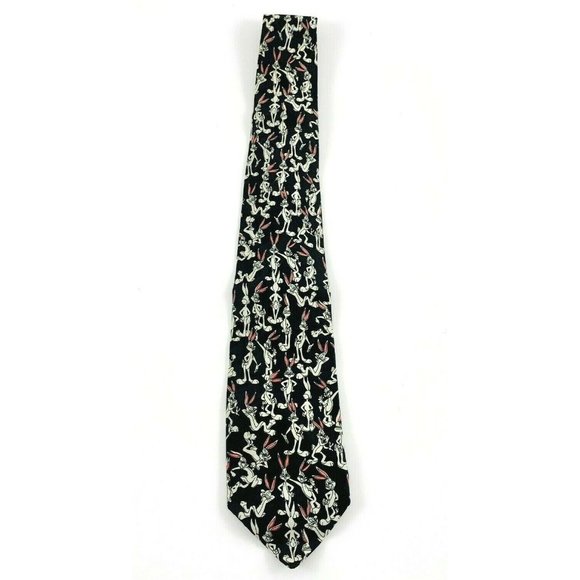 Looney Tunes Men's Novelty Necktie: Bugs Bunny w/ Poses. 1996. Black. Poly. VGC. - Picture 2 of 4